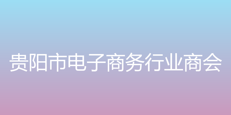 贵阳市电子商务行业商会